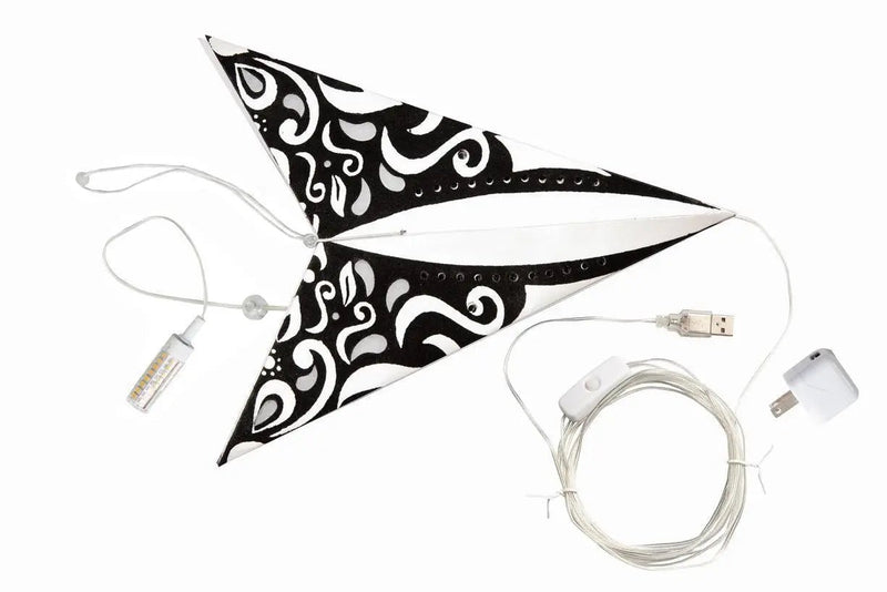 Narna 5 Pointer 24" Pearl Paper Star Lantern Light - My SensibiliTeas - paper star lantern from Artschatz