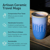 Neptune 12 oz Ceramic Travel Mug - My SensibiliTeas - travel mugs from Nova Ceramics Travel Mugs