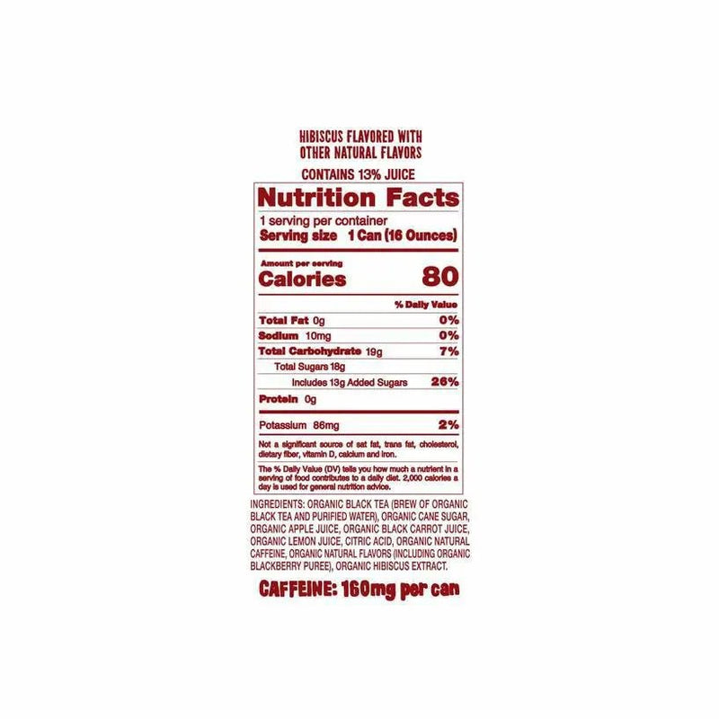 Organic Agua De Jamaica Hibiscus Black Tea 16 oz Can - My SensibiliTeas - canned tea from Weird Beverages