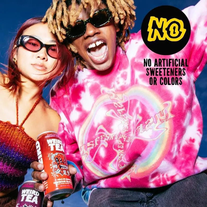 Organic Agua De Jamaica Hibiscus Black Tea 16 oz Can - My SensibiliTeas - canned tea from Weird Beverages