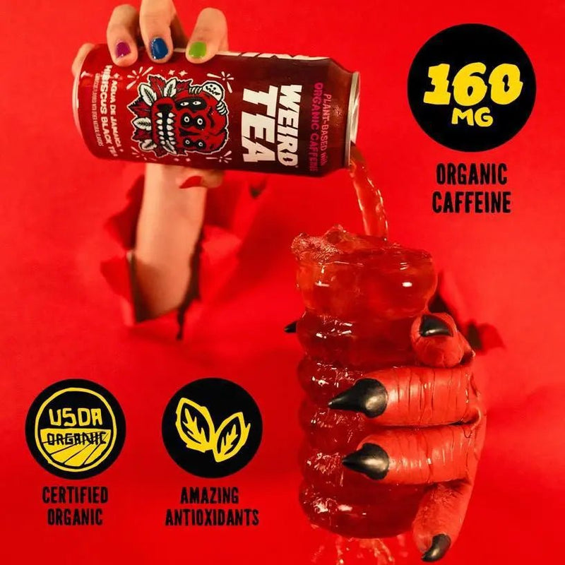 Organic Agua De Jamaica Hibiscus Black Tea 16 oz Can - My SensibiliTeas - canned tea from Weird Beverages