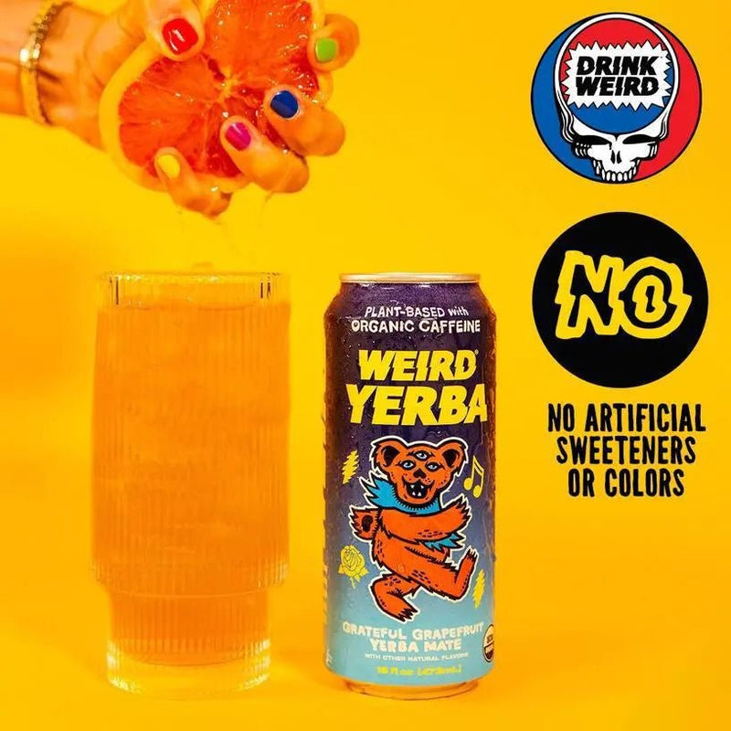 Organic Grateful Grapefruit Yerba Mate 16oz Can - My SensibiliTeas - canned tea from Weird Beverages