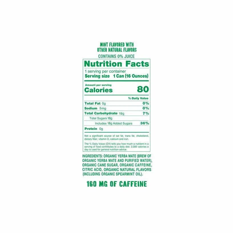 Organic Mystical Mint Yerba Mate 16oz Can - My SensibiliTeas - canned tea from Weird Beverages