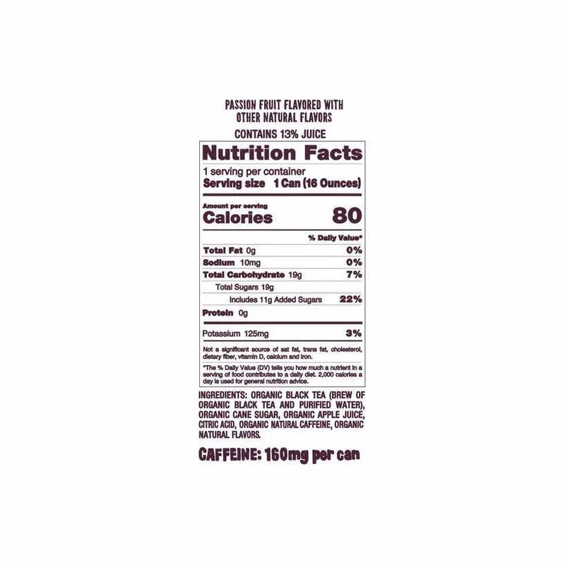 Organic Passion Fruit Black Iced Tea 16oz Can - My SensibiliTeas - canned tea from Weird Beverages