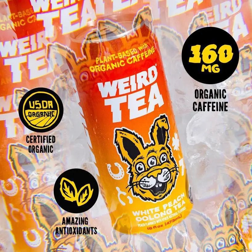 Organic White Peach Oolong Iced Tea 16oz Can - My SensibiliTeas - canned tea from Weird Beverages