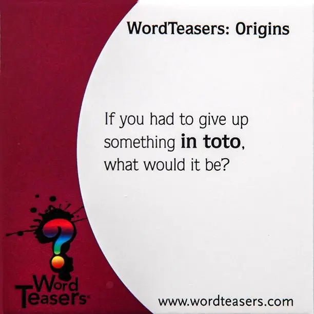 Origins - Family Friendly Card Game, Conversation Starters - My SensibiliTeas - word game from Word Teasers