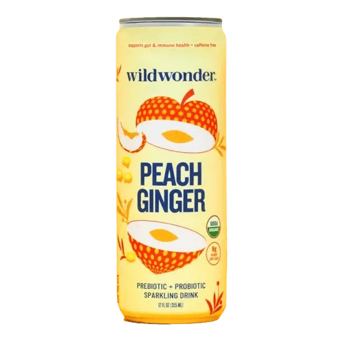 Peach Ginger Sparkling Prebiotic + Probiotic Drink - My SensibiliTeas - kombucha alternative from wildwonder