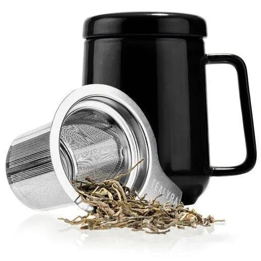 Peak Black Porcelain Mug With Infuser 19oz - My SensibiliTeas - tea infuser mug from Tealyra