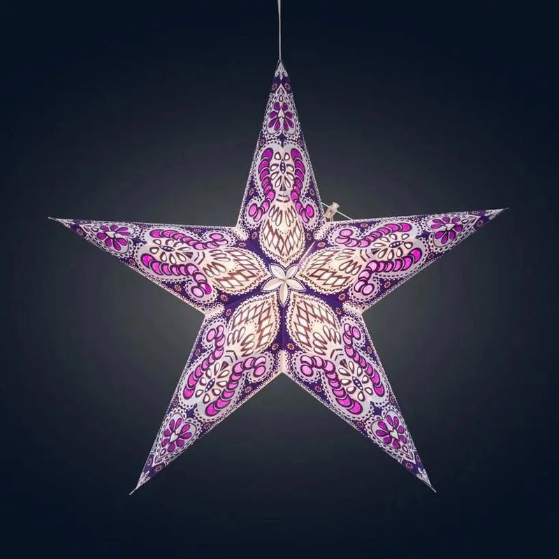 Phoenix ~ 5 Pointer, 24", Violet Paper Star Lantern Light - My SensibiliTeas - paper star lantern from Artschatz