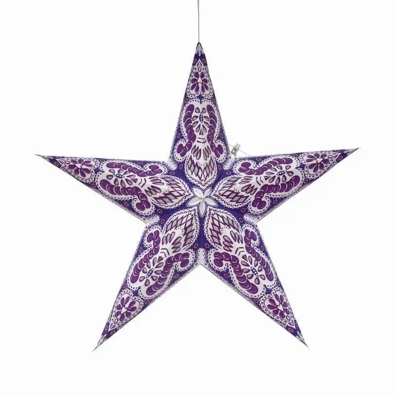 Phoenix ~ 5 Pointer, 24", Violet Paper Star Lantern Light - My SensibiliTeas - paper star lantern from Artschatz