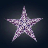Phoenix ~ 5 Pointer, 24", Violet Paper Star Lantern Light - My SensibiliTeas - paper star lantern from Artschatz