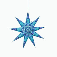 Phoenix ~ 9 Pointer, 17", Turquoise Paper Star Lantern Light - My SensibiliTeas - paper star lantern from Artschatz
