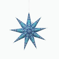 Phoenix ~ 9 Pointer, 17", Turquoise Paper Star Lantern Light - My SensibiliTeas - paper star lantern from Artschatz