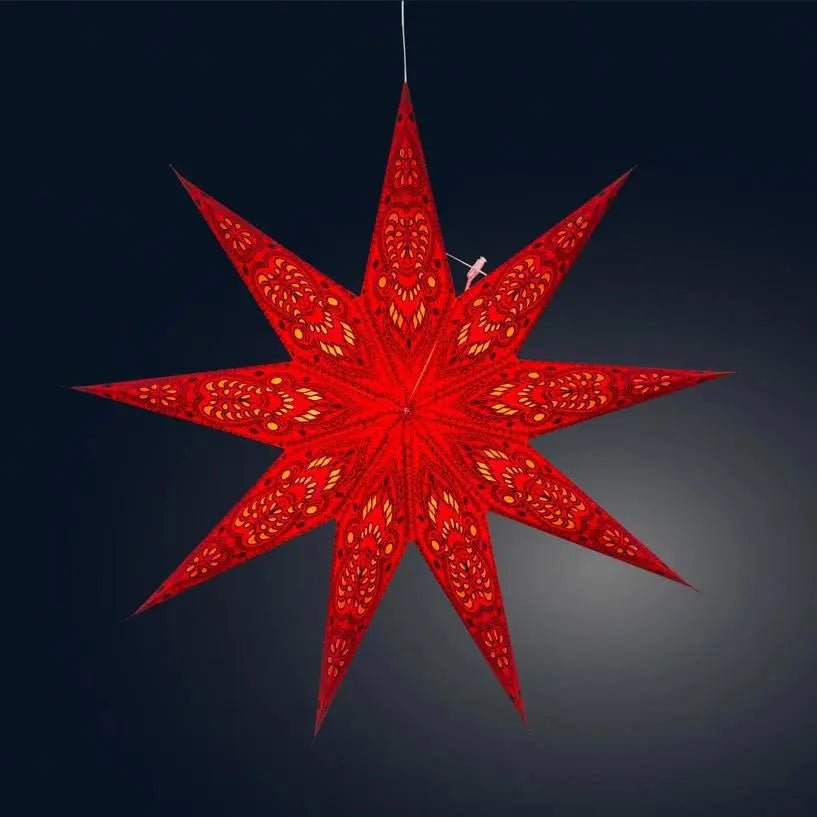 Phoenix Red Paper Star Lantern - My SensibiliTeas - paper star lantern from Artschatz