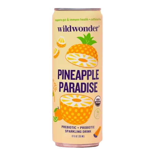 Pineapple Paradise Sparkling Prebiotic + Probiotic Drink - My SensibiliTeas - kombucha alternative from wildwonder