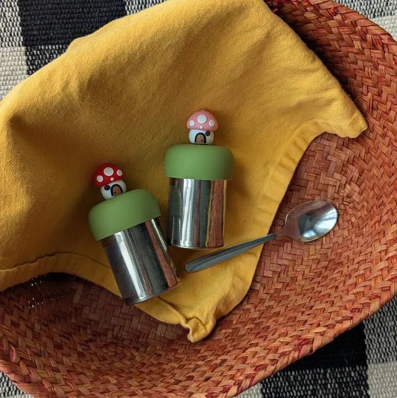 Pink Mushroom Cottage Floating Tea Steeper - My SensibiliTeas - tea infuser from Float2Infuse