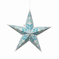 Pippa 5 Point 24" White / Turquoise Paper Star Lantern Light - My SensibiliTeas - paper star lantern from Artschatz