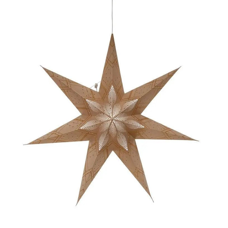 Poinsettia 7 Point 24" Gold with Glitter - My SensibiliTeas - paper star lantern from Artschatz