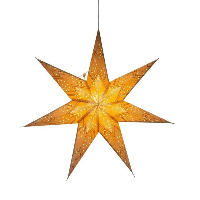 Poinsettia 7 Point 24" Gold with Glitter - My SensibiliTeas - paper star lantern from Artschatz