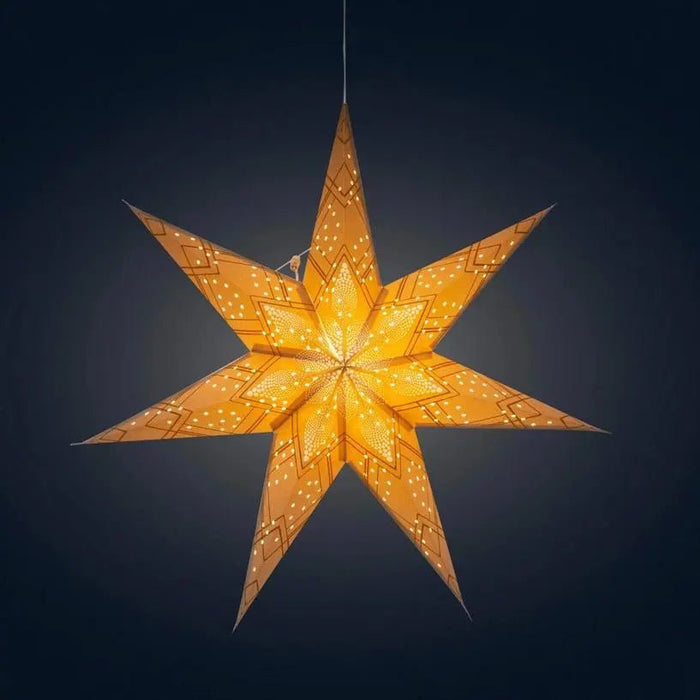 Poinsettia 7 Point 24" Gold with Glitter - My SensibiliTeas - paper star lantern from Artschatz