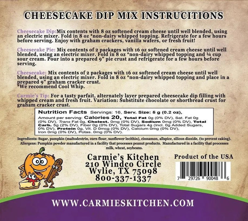 Pumpkin Spice Cheesecake Dip Mix - My SensibiliTeas - cheesecake dip mix from Carmie's Kitchen