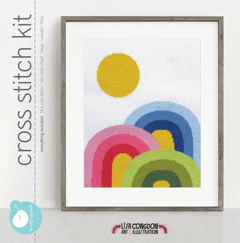 Rainbow Trifecta Cross Stitch Kit - My SensibiliTeas - cross stitch kit from budgiegoods