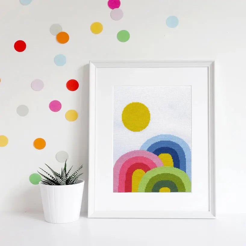 Rainbow Trifecta Cross Stitch Kit - My SensibiliTeas - cross stitch kit from budgiegoods