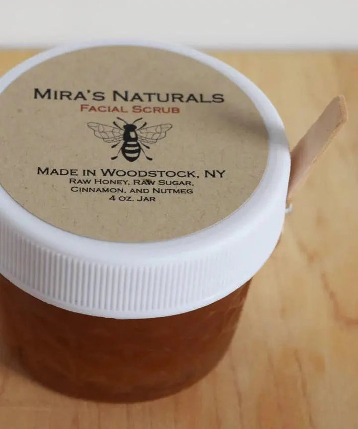 Raw Honey Facial Scrub - My SensibiliTeas - honey sugar scrub from Mira's Naturals