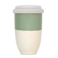 Sage Green 12 oz Ceramic Travel Mug - My SensibiliTeas - travel mugs from Nova Ceramics Travel Mugs