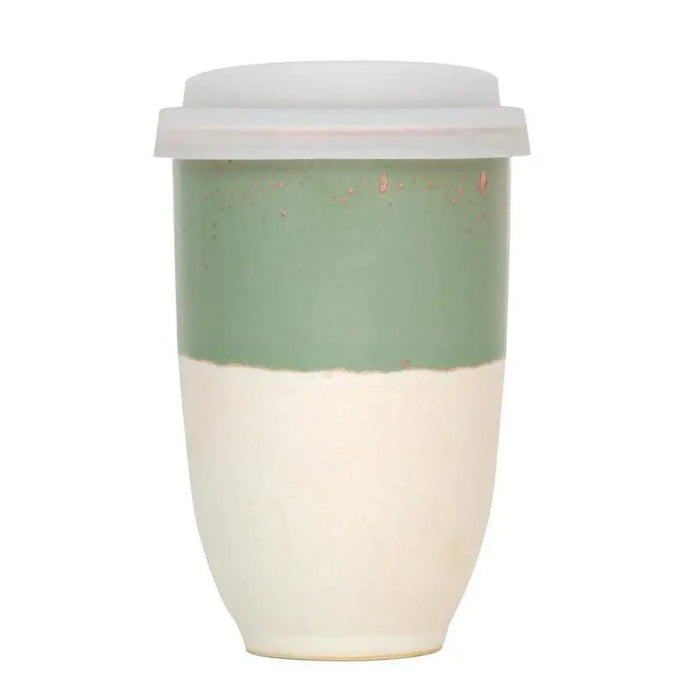 Sage Green 12 oz Ceramic Travel Mug - My SensibiliTeas - travel mugs from Nova Ceramics Travel Mugs
