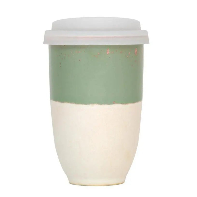 Sage Green 12 oz Ceramic Travel Mug - My SensibiliTeas - travel mugs from Nova Ceramics Travel Mugs