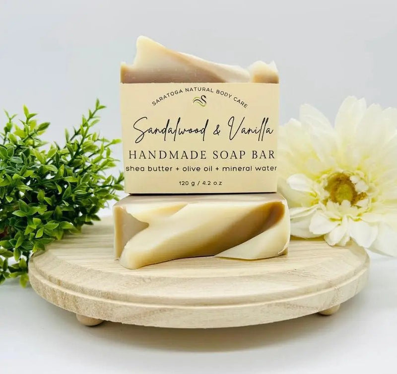 Sandalwood Vanilla Handmade Soap Bar VEGAN COLD PROCESS - My SensibiliTeas - bar soap from Saratoga Natural Body Care LLC