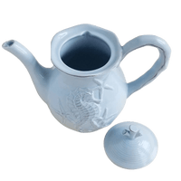 Seahorse and Seashell Teapot Menagerie Blue - My SensibiliTeas - coastal teapot from Blue Sky Clayworks