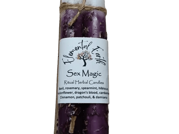 Sex Magic 6 inch Herbal Intention Candles - My SensibiliTeas - intention candle from Elemental Earth Shop