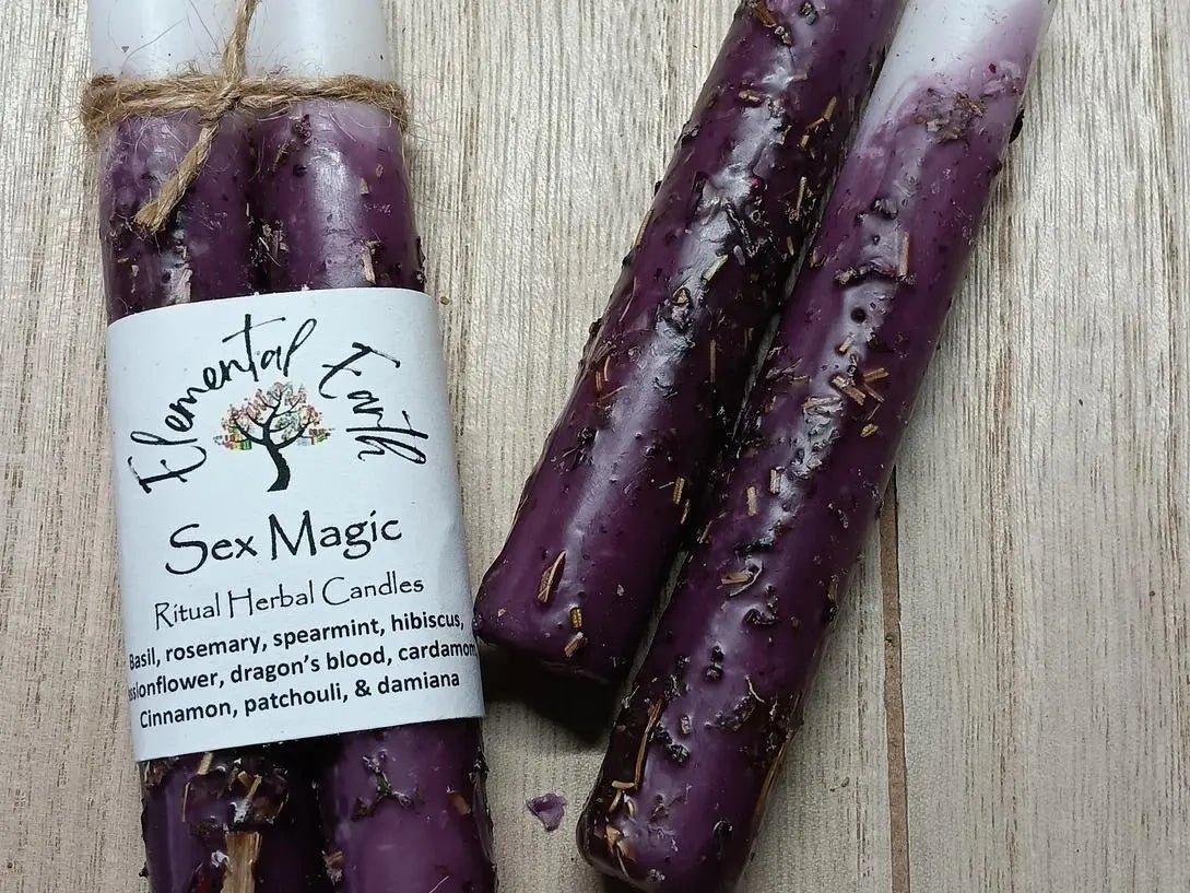Sex Magic 6 inch Herbal Intention Candles - My SensibiliTeas - intention candle from Elemental Earth Shop