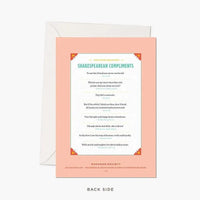 Shakespeare Holiday Insults Card - My SensibiliTeas - Literary Holiday Card from The Raccoon Society