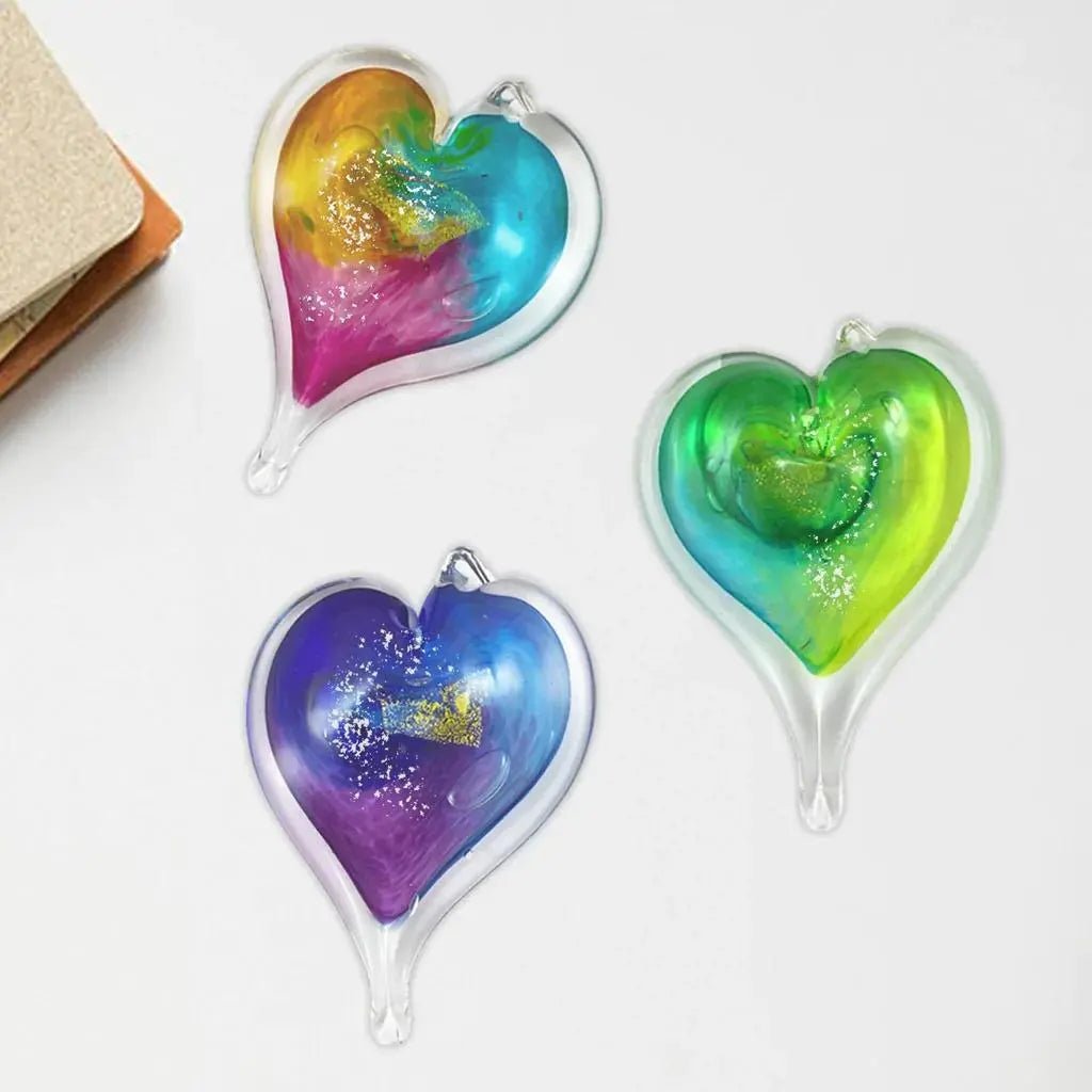 Small Glass Hearts - My SensibiliTeas - Blown Glass Heart Suncatcher from Luke Adam's Glass