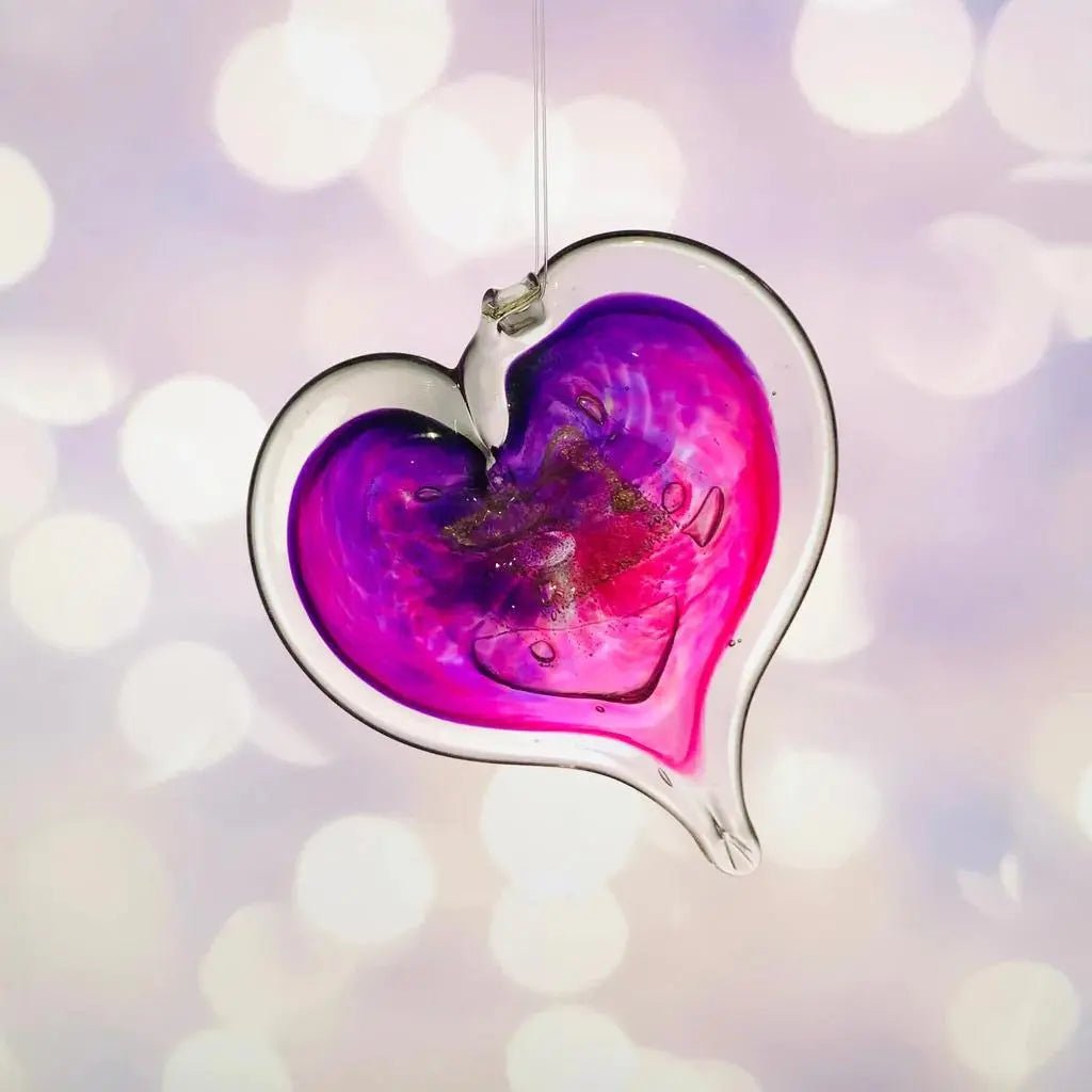 Small Glass Hearts - My SensibiliTeas - Blown Glass Heart Suncatcher from Luke Adam's Glass