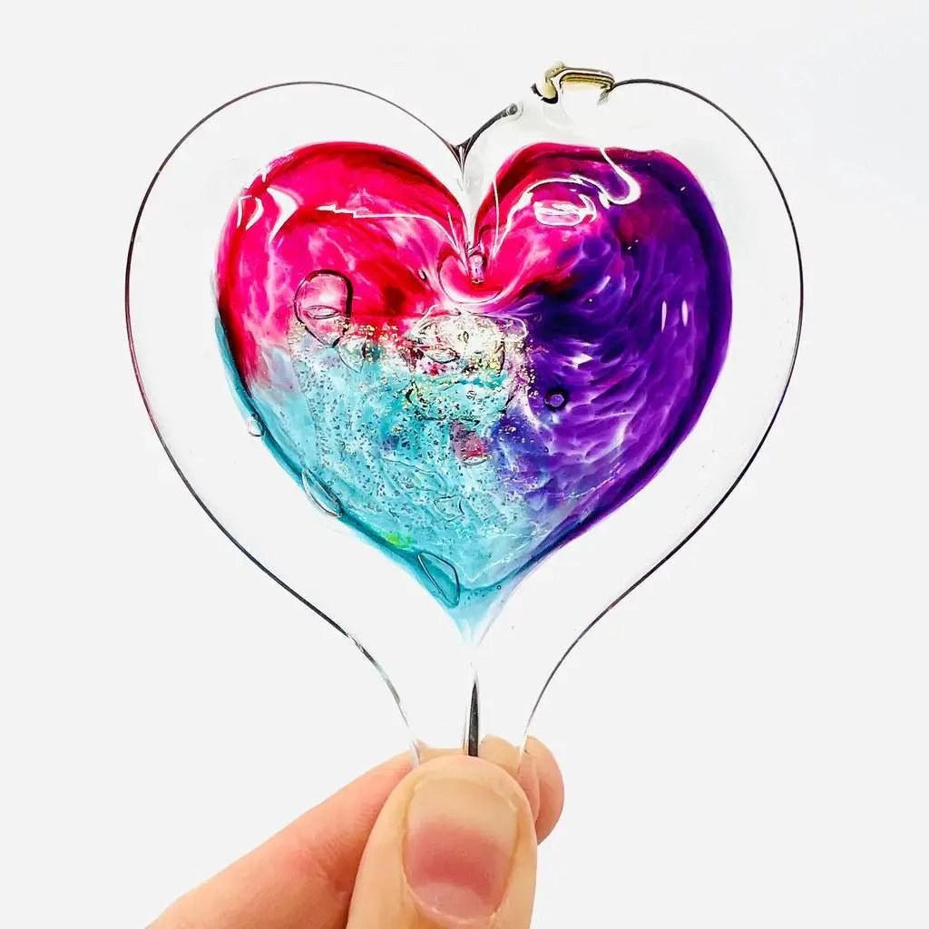 Small Glass Hearts - My SensibiliTeas - Blown Glass Heart Suncatcher from Luke Adam's Glass