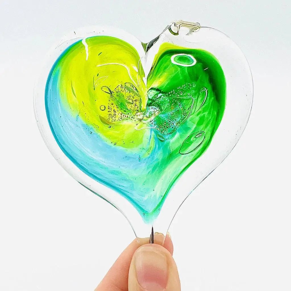 Small Glass Hearts - My SensibiliTeas - Blown Glass Heart Suncatcher from Luke Adam's Glass