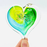 Small Glass Hearts - My SensibiliTeas - Blown Glass Heart Suncatcher from Luke Adam's Glass