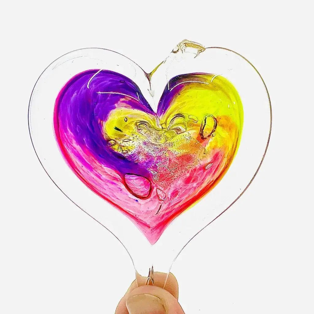 Small Glass Hearts - My SensibiliTeas - Blown Glass Heart Suncatcher from Luke Adam's Glass