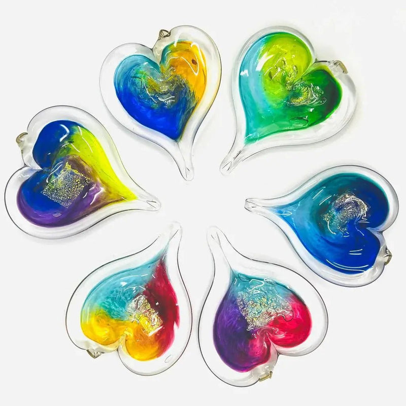 Small Glass Hearts - My SensibiliTeas - Blown Glass Heart Suncatcher from Luke Adam's Glass