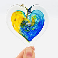 Small Glass Hearts - My SensibiliTeas - Blown Glass Heart Suncatcher from Luke Adam's Glass