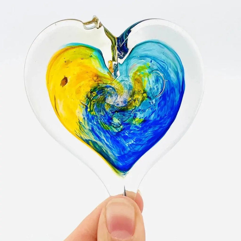 Small Glass Hearts - My SensibiliTeas - Blown Glass Heart Suncatcher from Luke Adam's Glass