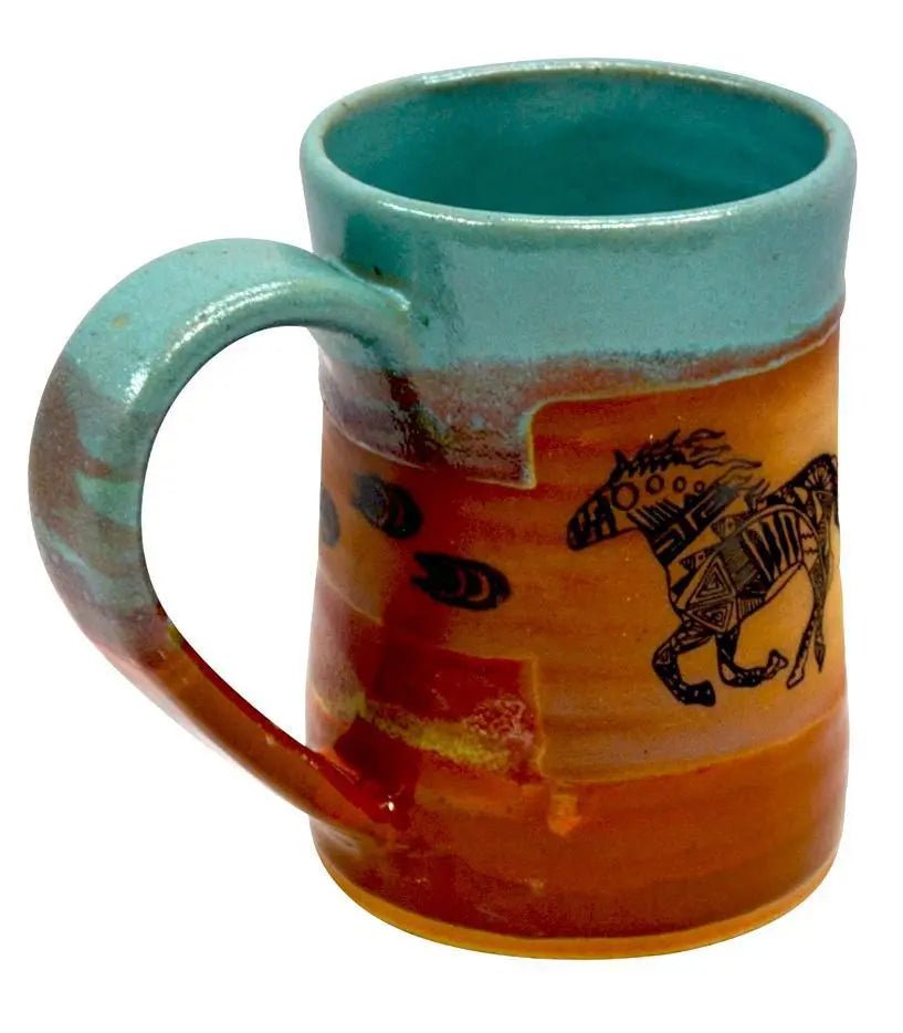 Southwest Horse Tracks 17 Oz. Tankard - My SensibiliTeas - mug from Always Azul Pottery