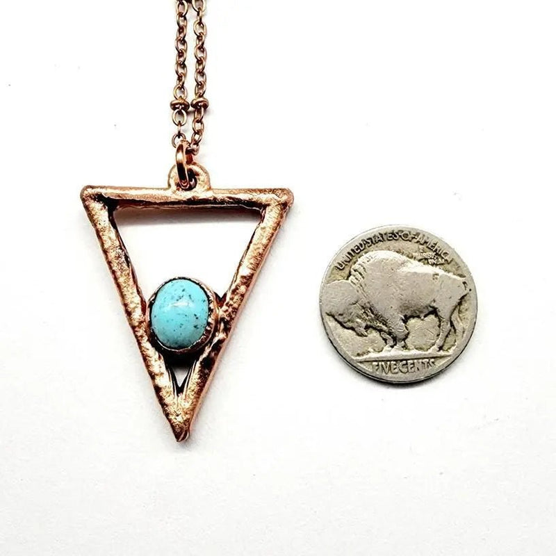 Southwest Turquoise Triangle Necklace - My SensibiliTeas - necklace from Morning Metals
