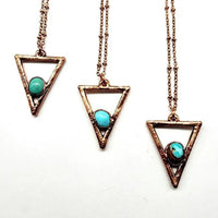 Southwest Turquoise Triangle Necklace - My SensibiliTeas - necklace from Morning Metals