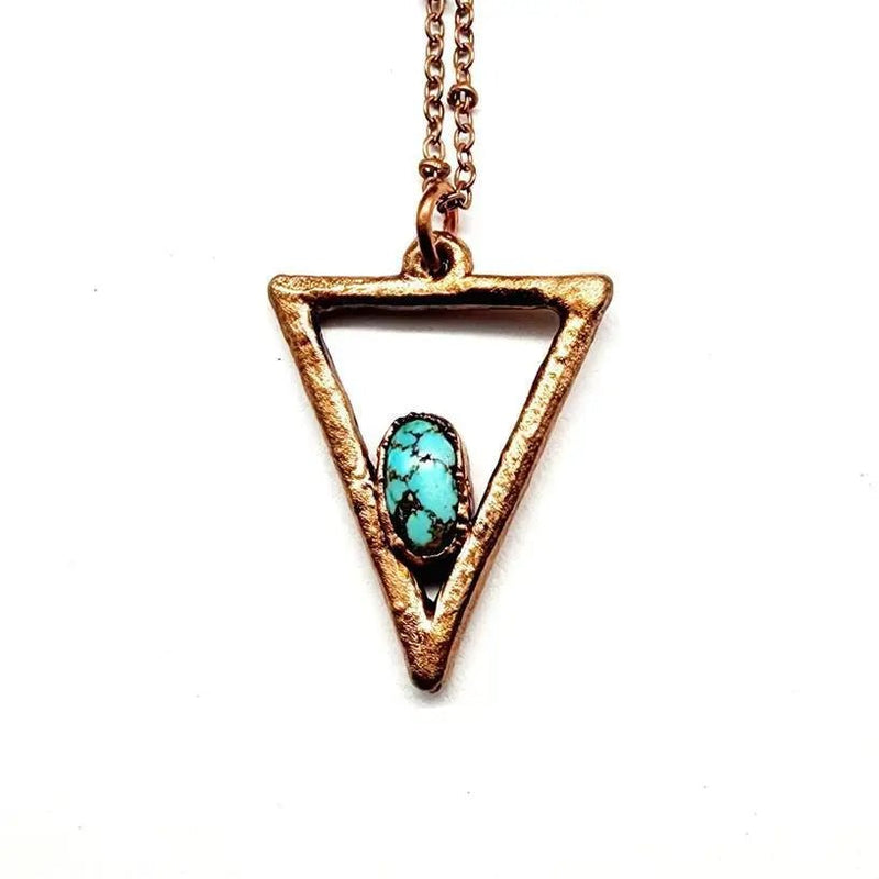 Southwest Turquoise Triangle Necklace - My SensibiliTeas - necklace from Morning Metals