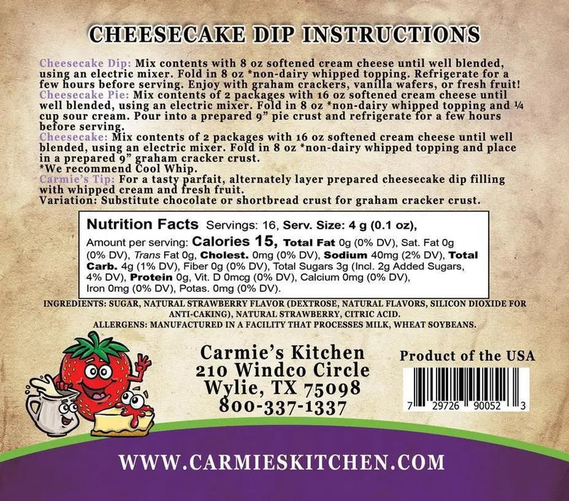 Strawberries and Cream Cheesecake Dip Mix - My SensibiliTeas - cheesecake dip mix from Carmie's Kitchen
